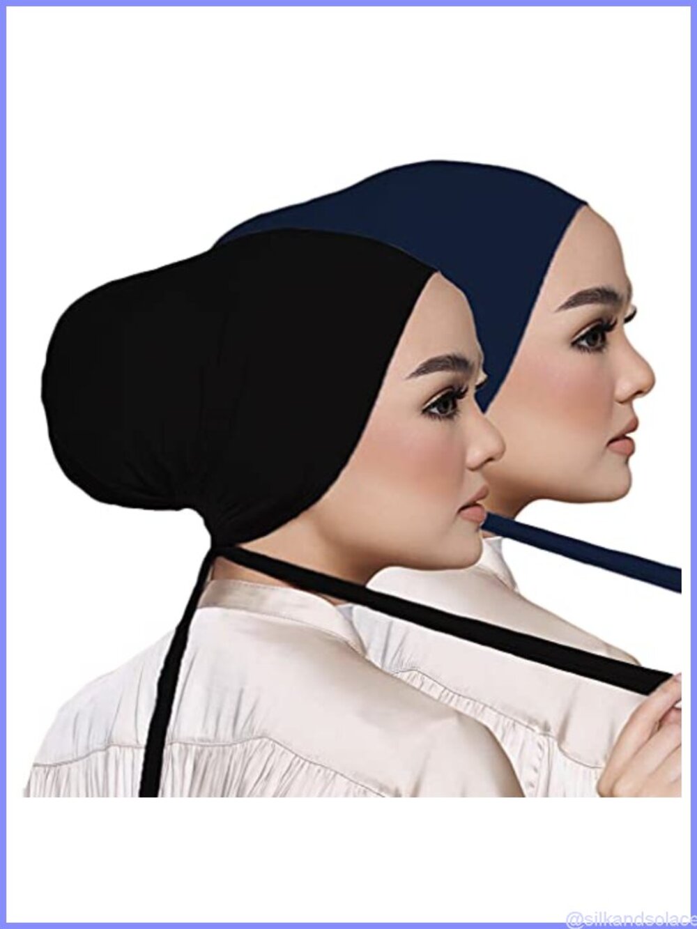 Stretch Jersey Under Scarf Hijab Cap with Tie-Back Closure
